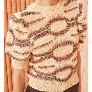Ulla Johnson puff sleeve crochet sweater XS